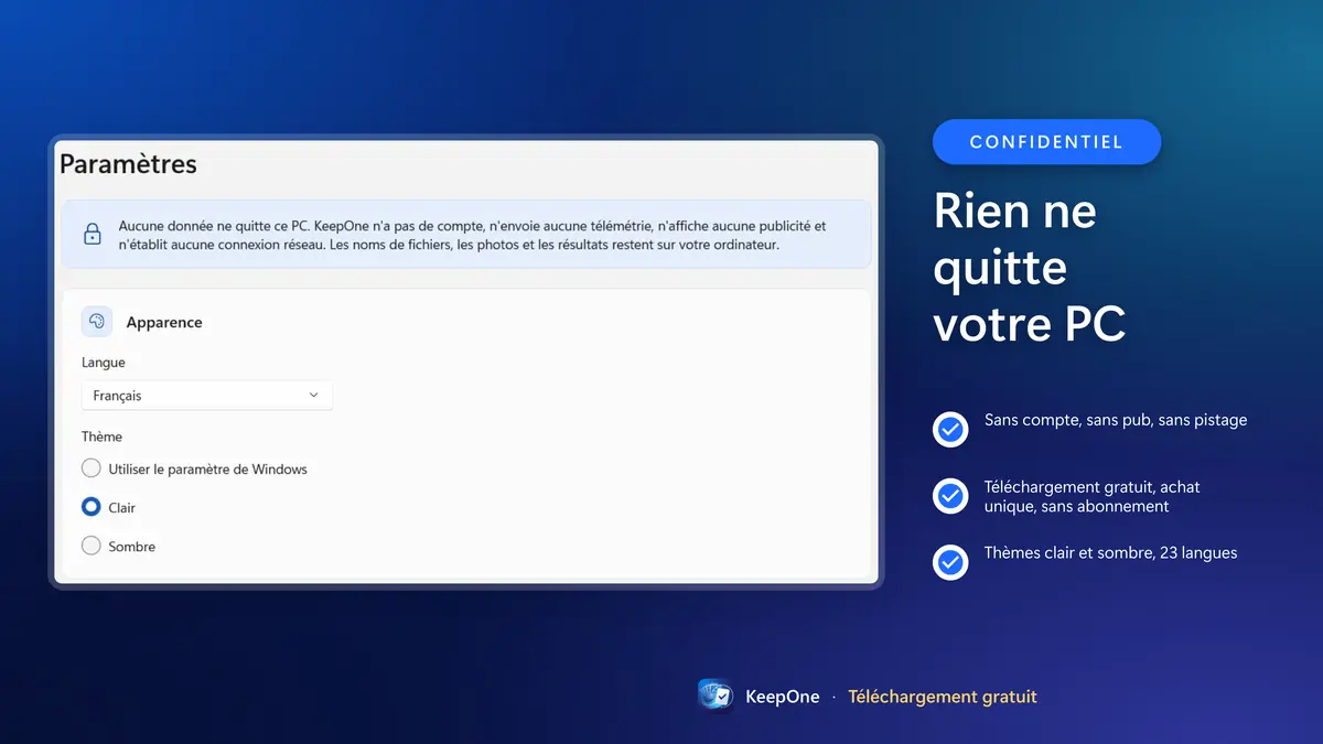 Confidentiel : sans compte, sans pub, rien ne quitte votre PC