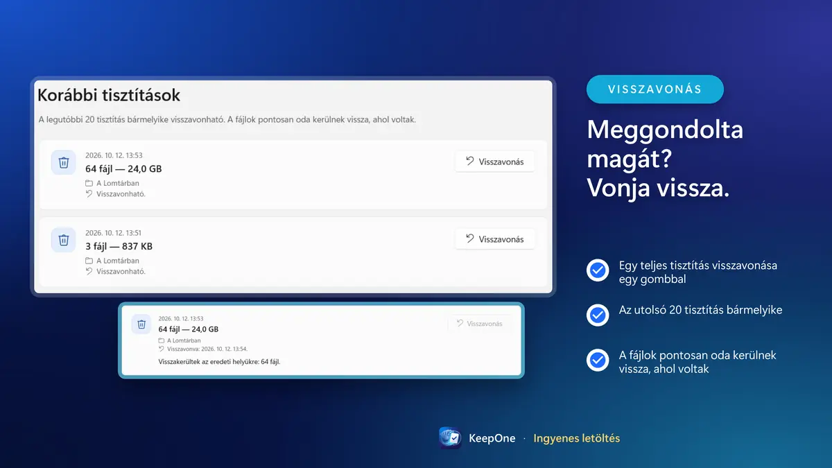 Meggondolta magát? Vonja vissza az utolsó 20 tisztítás bármelyikét