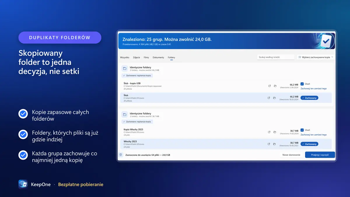 Skopiowany folder to jedna decyzja, nie setki