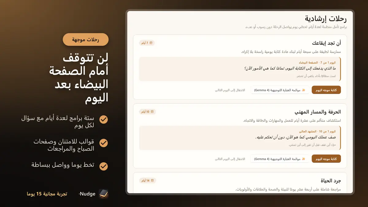 لن تتوقف أمام الصفحة البيضاء بعد اليوم