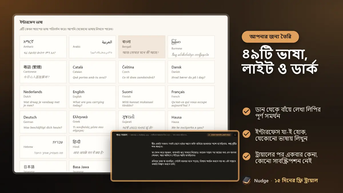 ৪৯টি ভাষা, লাইট ও ডার্ক