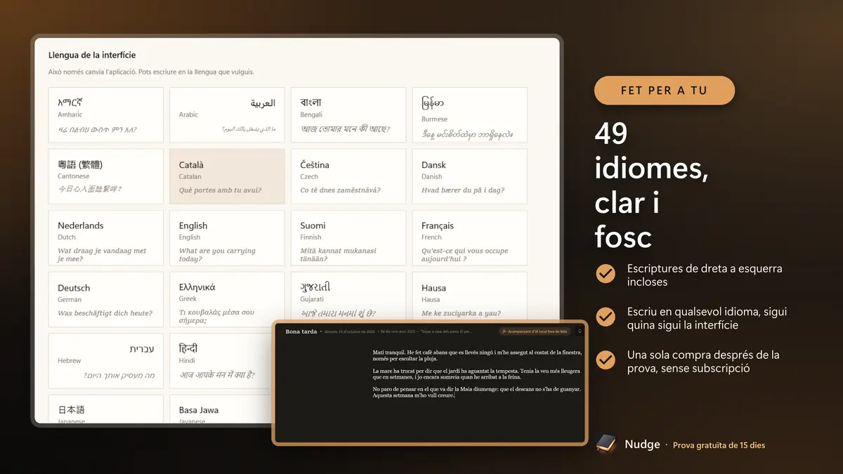 49 idiomes, clar i fosc