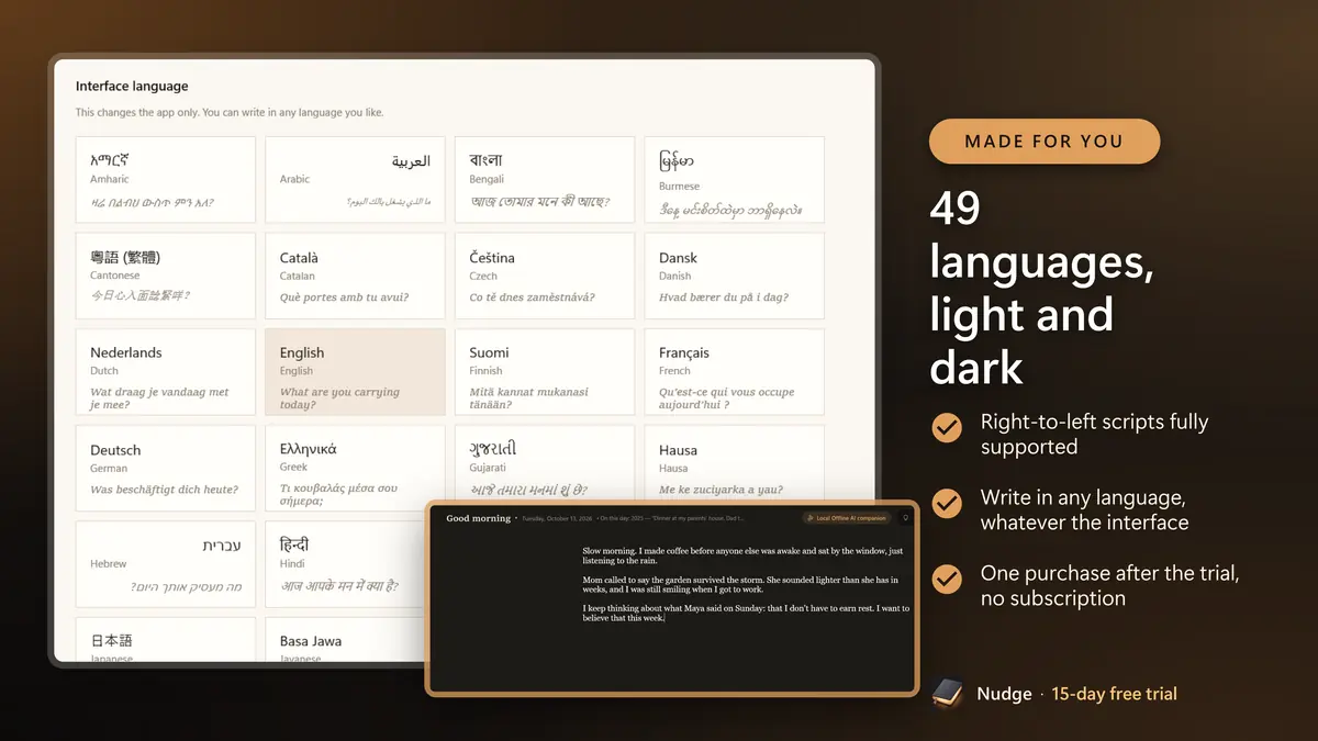 49 languages, light and dark