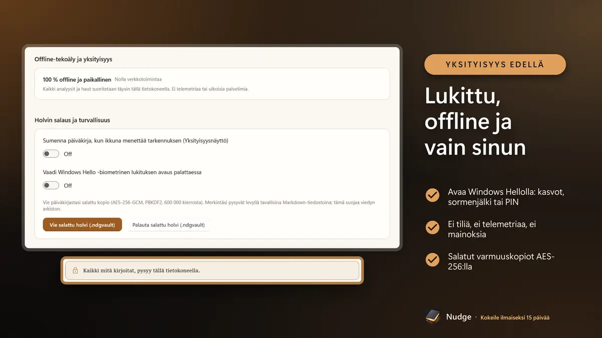 Lukittu, offline ja vain sinun
