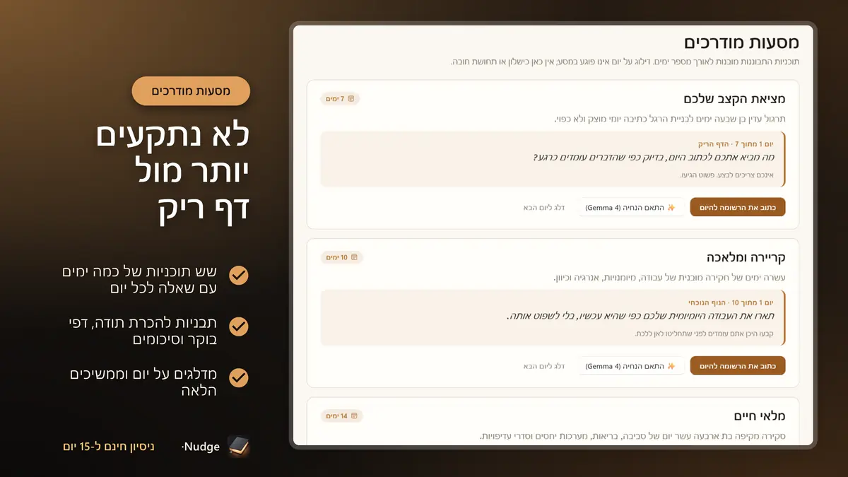 לא נתקעים יותר מול דף ריק