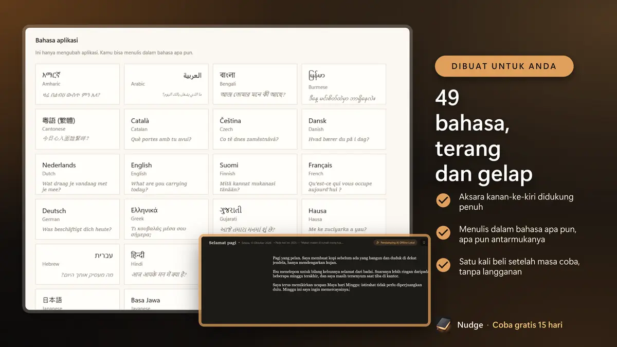 49 bahasa, terang dan gelap
