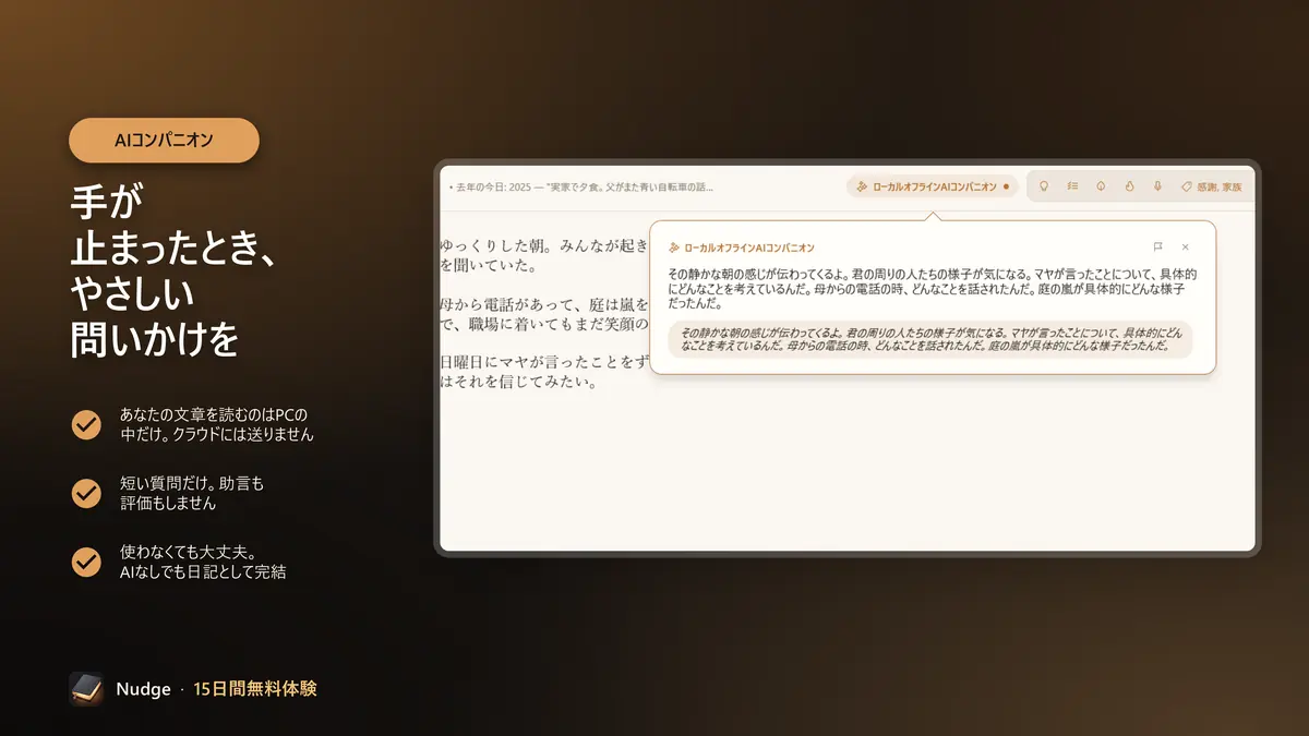 手が止まったとき、やさしい問いかけを