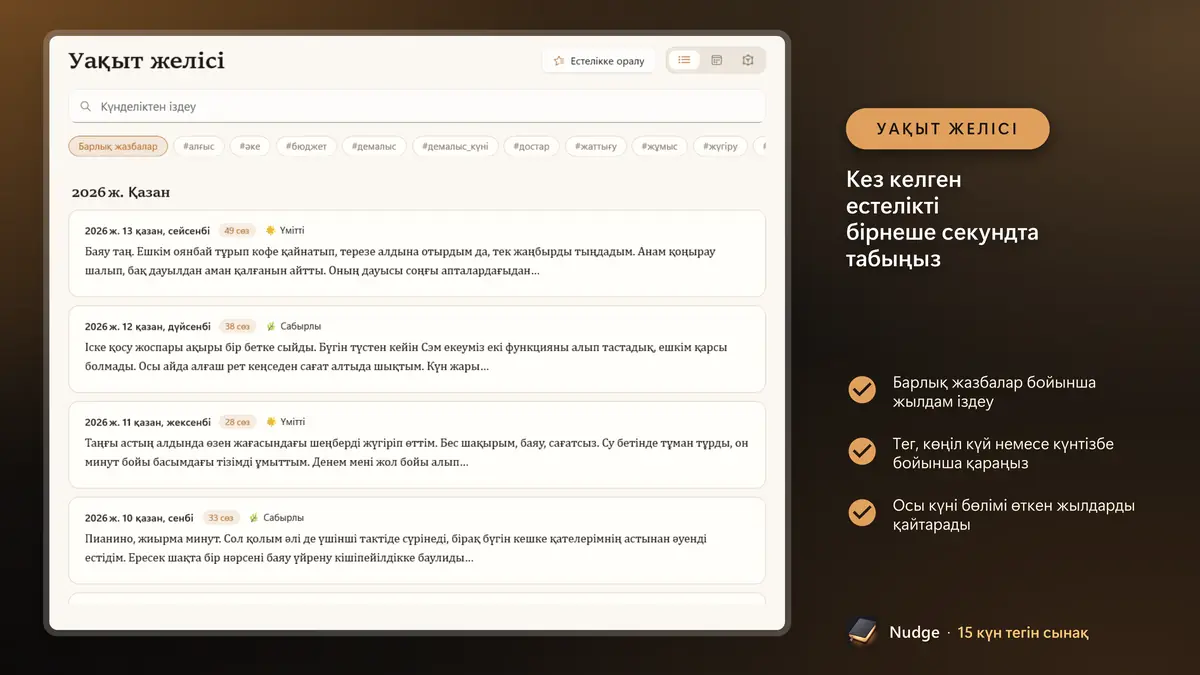 Кез келген естелікті бірнеше секундта табыңыз