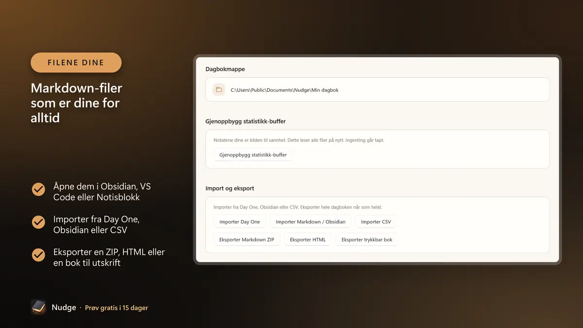 Markdown-filer som er dine for alltid