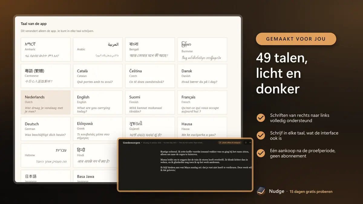 49 talen, licht en donker