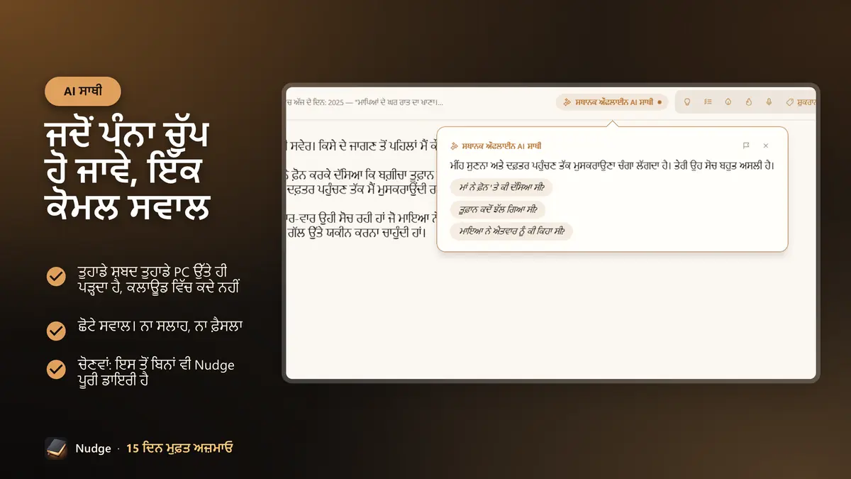 ਜਦੋਂ ਪੰਨਾ ਚੁੱਪ ਹੋ ਜਾਵੇ, ਇੱਕ ਕੋਮਲ ਸਵਾਲ