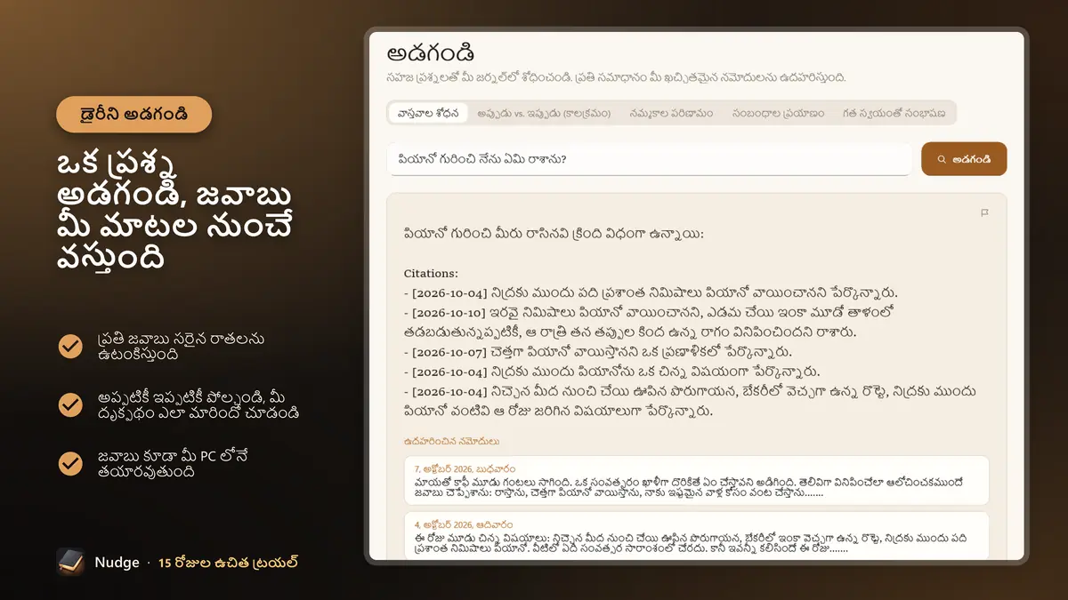 ఒక ప్రశ్న అడగండి, జవాబు మీ మాటల నుంచే వస్తుంది