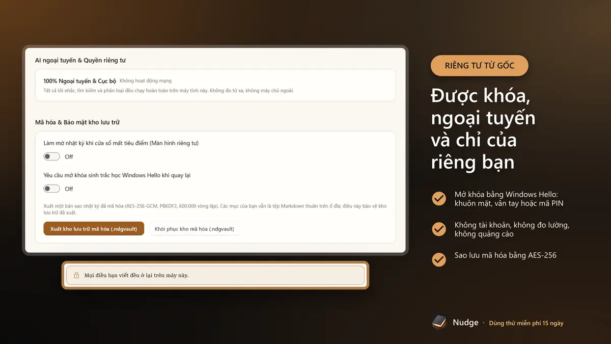 Được khóa, ngoại tuyến và chỉ của riêng bạn