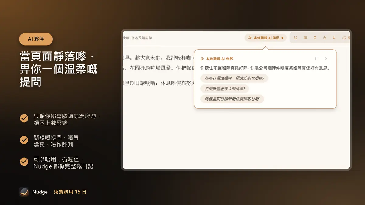 當頁面靜落嚟，畀你一個溫柔嘅提問