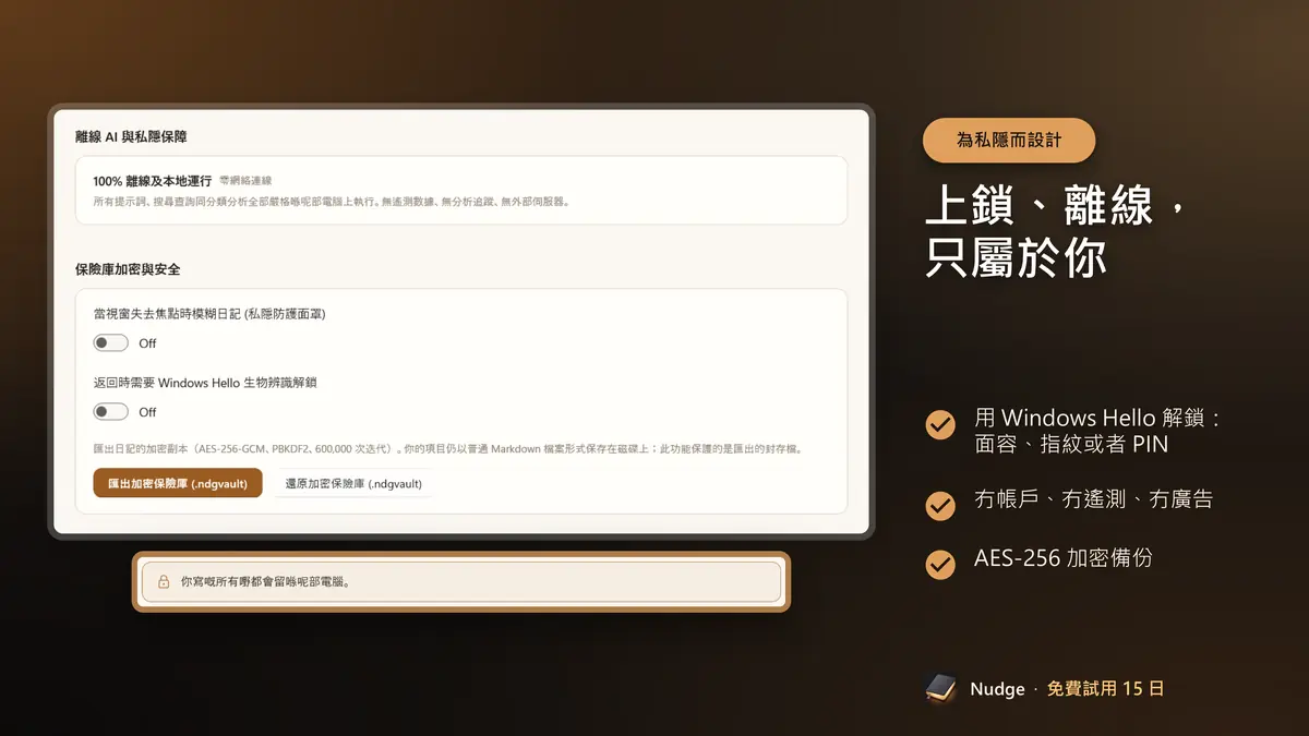 上鎖、離線，只屬於你