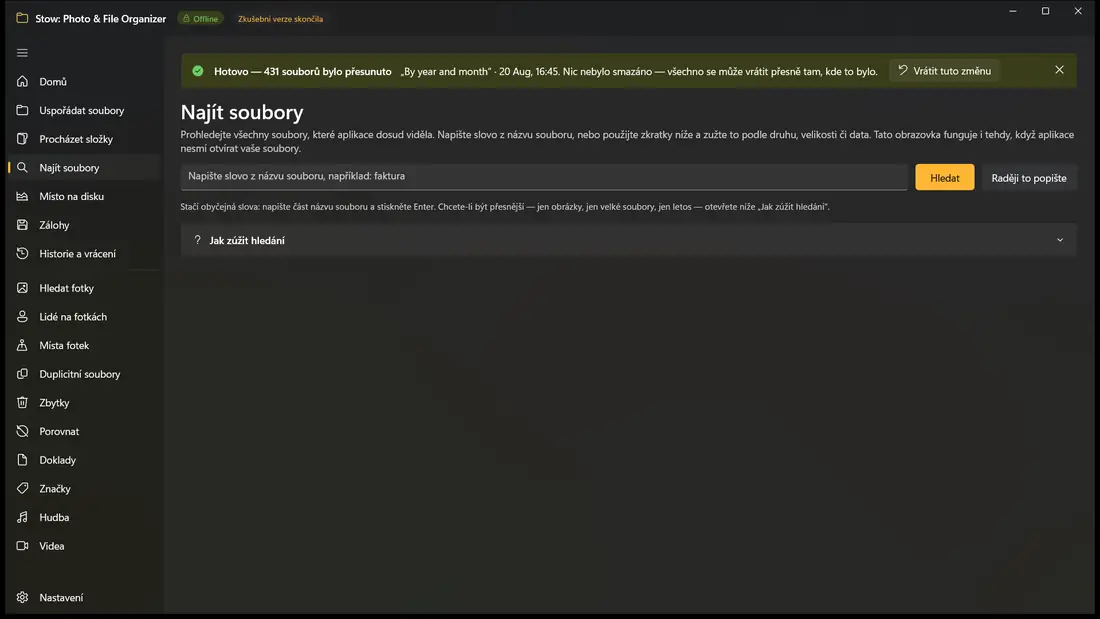 Prohledejte své soubory