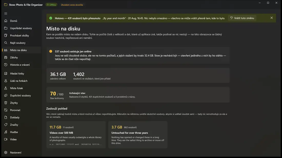 Podívejte se, co zabírá místo
