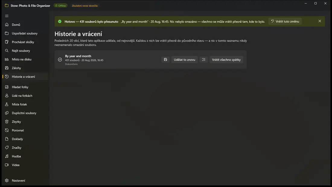 Jedno tlačítko vrátí všechno zpátky