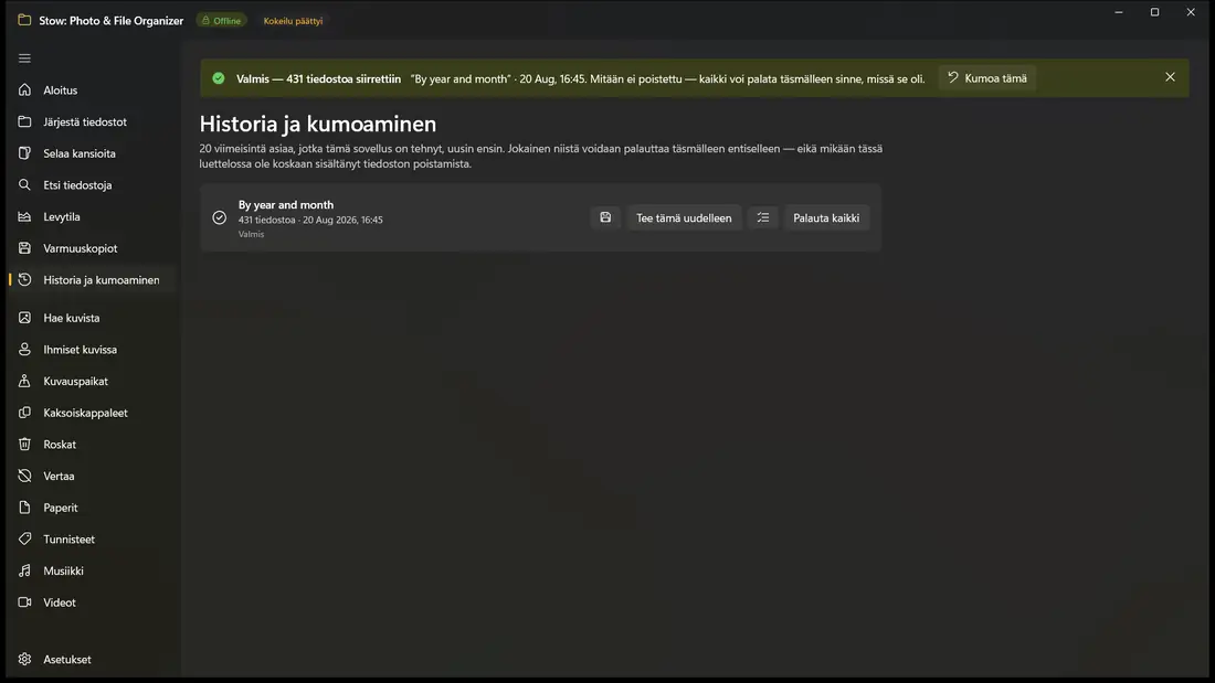Yksi painike palauttaa kaiken