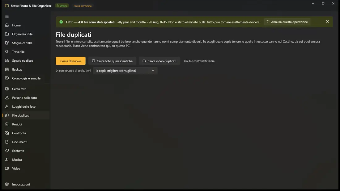 Duplicati, cartelle intere comprese