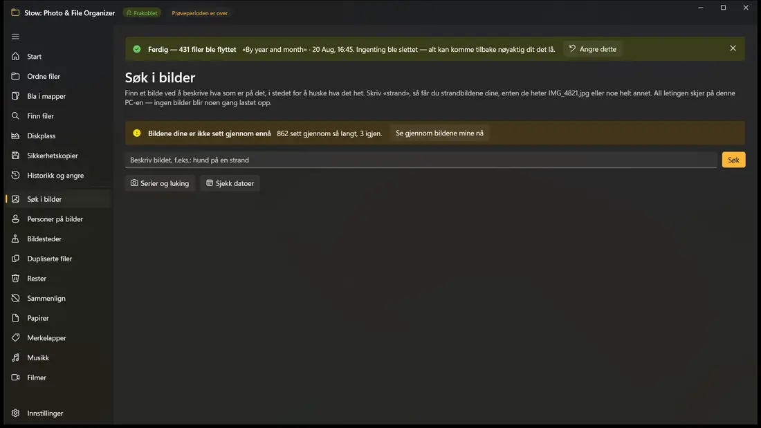 Søk etter bilder ut fra hva som er på dem