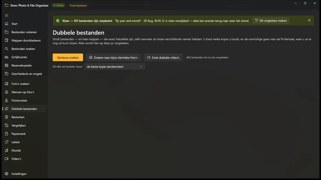Duplicaten, inclusief hele mappen