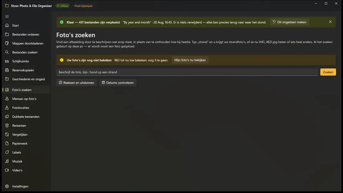 Zoek foto's op wat erop staat