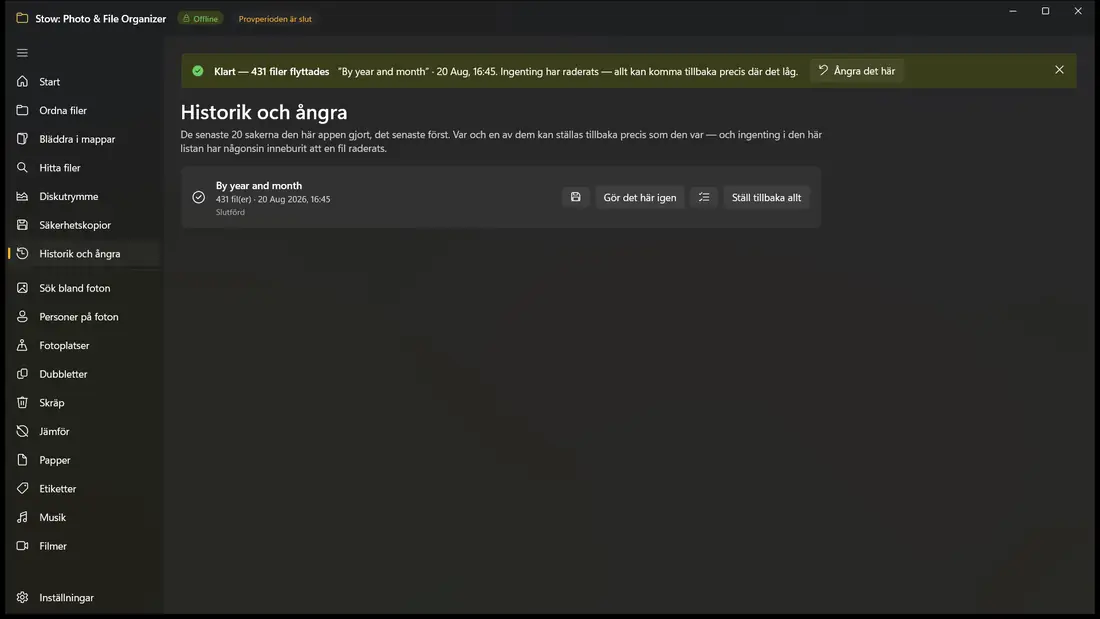 En knapp ställer tillbaka allt